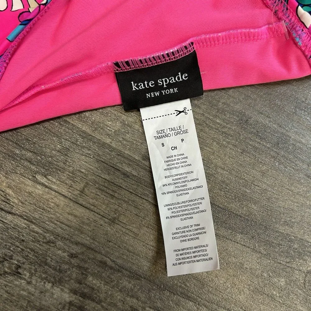 NWT Kate Spade Cinch Front Underwire One Piece Swimsuit Size S Radiant Pink (135